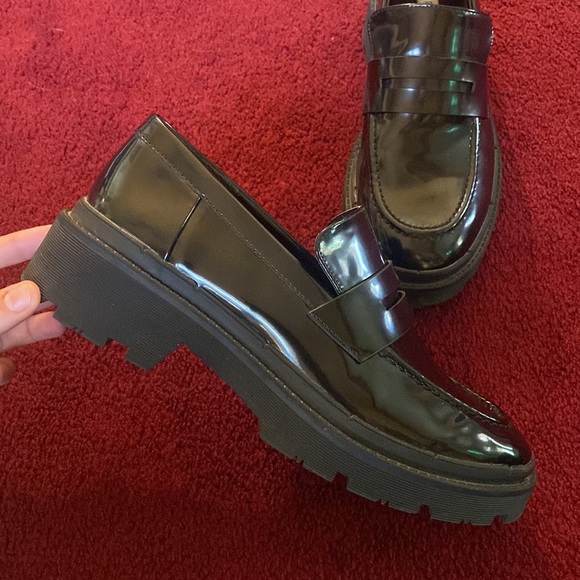 Zara lug sole patent leather slip on platform loafers 39 - Picture 7 of 9